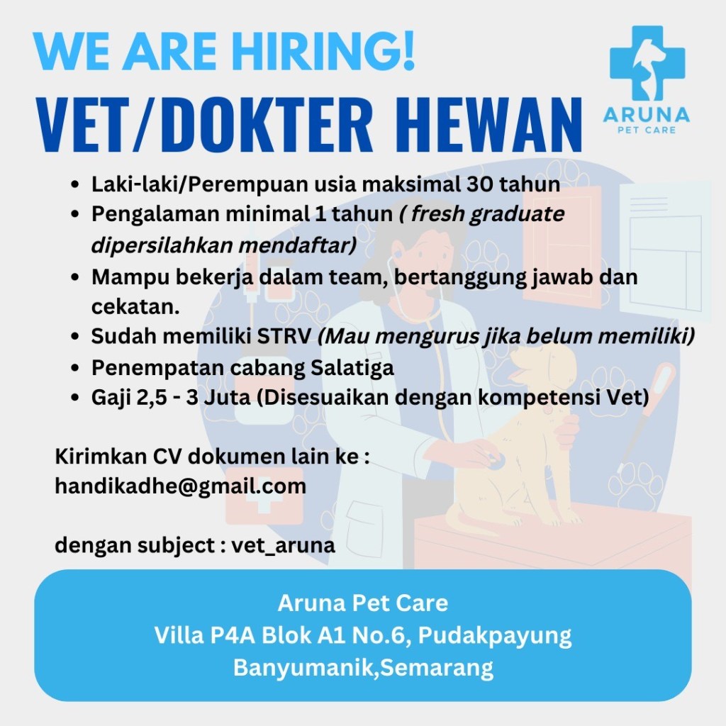 Lowongan kerja : Aruna Pet&nbsp;Care