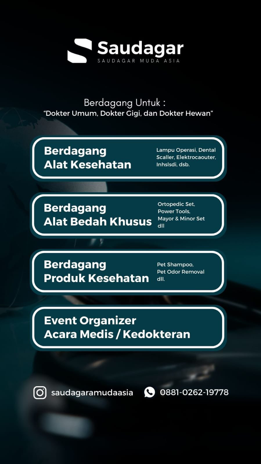 Saudagar Muda Asia: Alat Kesehatan, Bedah, Produk Kesehatan hingga Acara Medis/Kedokteran