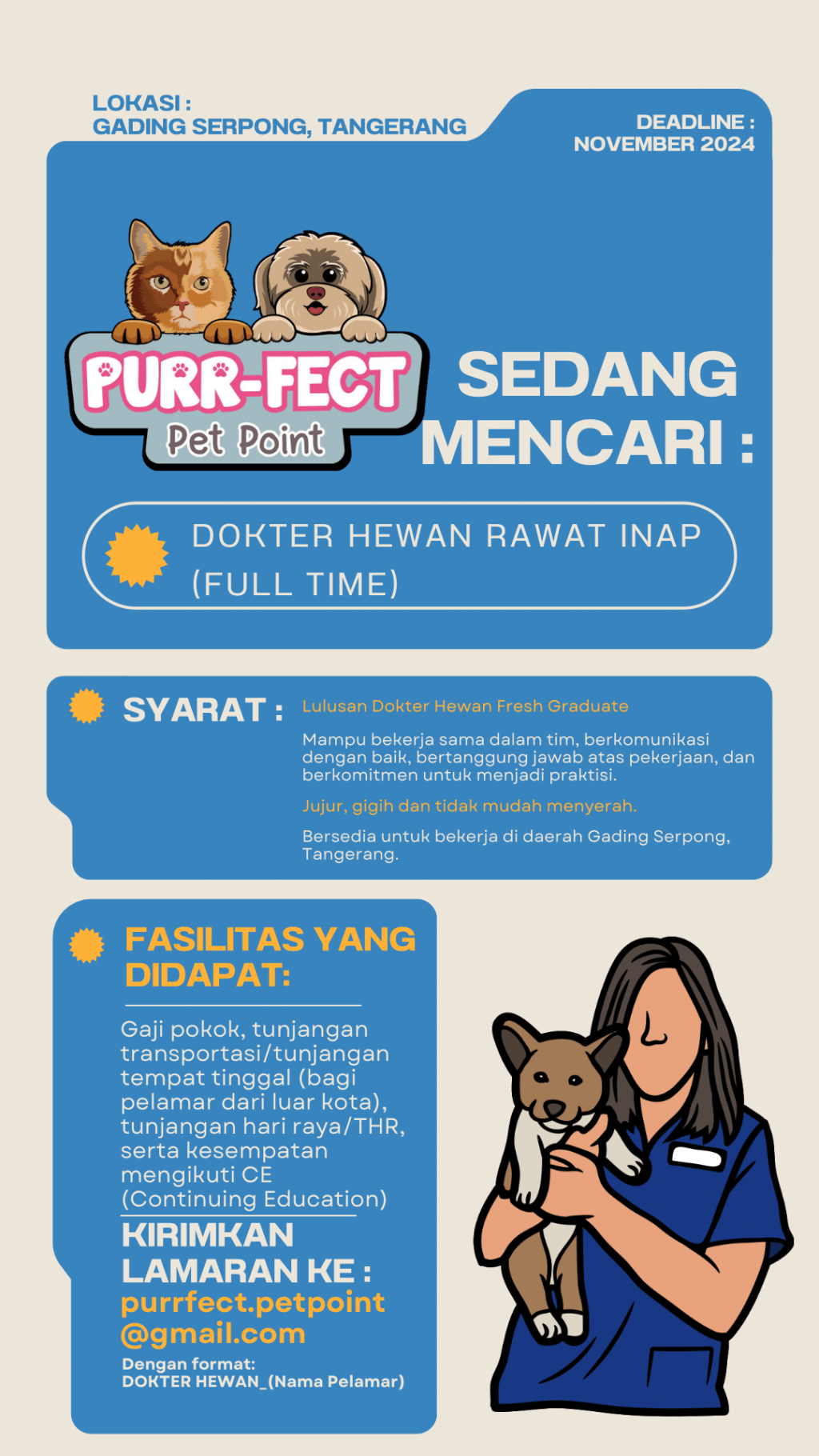 Lowongan kerja: Purr-fect Pet Point